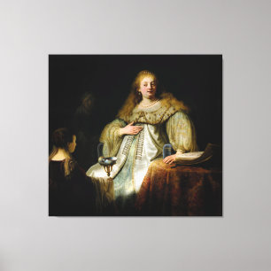 Judith at the banquet of Holofernes by Rembrandt Canvas Print