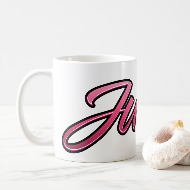 Judith faded pink cup tea cup coffee cup (With Donut)