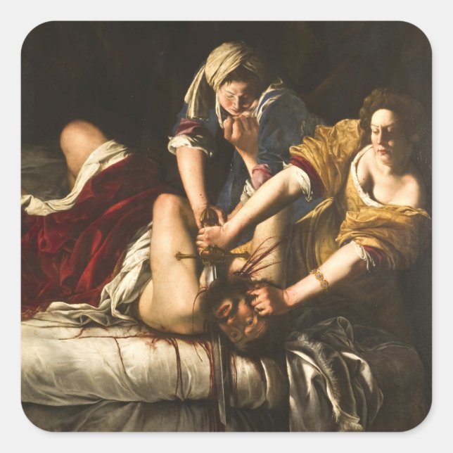 Judith Slaying Holofernes - Artemisia Gentileschi Square Sticker (Front)