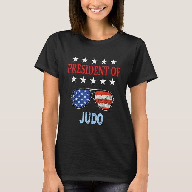 Judo Accessories  Usa Flag Judo Saying T-Shirt (Front)