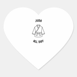 Judo all day heart sticker