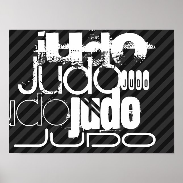 Judo; Black & Dark Grey Stripes Poster (Front)