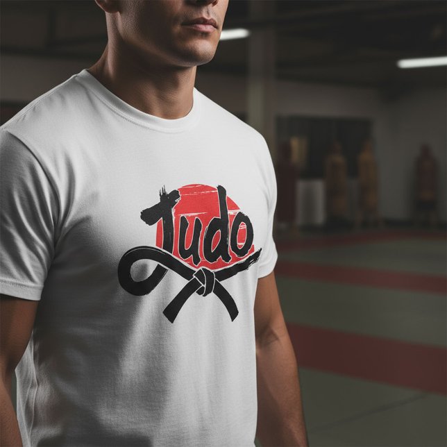 Judo Brush Script and Black Belt – Rising Sun T-Shirt (Creator Uploaded)