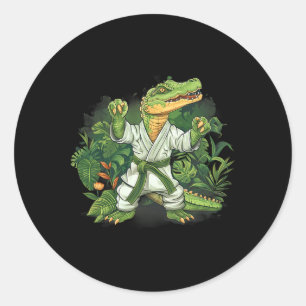 Judo Crocodile Nature Kickboxing Taekwondo Martial Classic Round Sticker