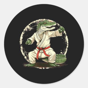 Judo Crocodile Nature Kickboxing Taekwondo Martial Classic Round Sticker