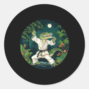 Judo Crocodile Nature Kickboxing Taekwondo Martial Classic Round Sticker