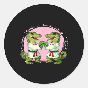 Judo Crocodile Nature Kickboxing Taekwondo Martial Classic Round Sticker