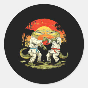 Judo Crocodile Nature Kickboxing Taekwondo Martial Classic Round Sticker