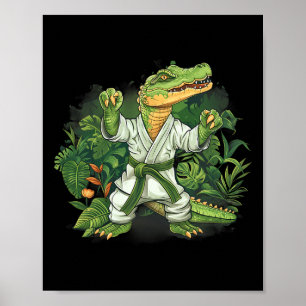 Judo Crocodile Nature Kickboxing Taekwondo Martial Poster