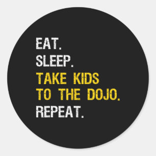 Judo Dad Take Kids To Dojo Funny Karate Mum Classic Round Sticker