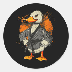 Judo Duck Taekwondo Duck Martial Arts Kung Fu Duck Classic Round Sticker