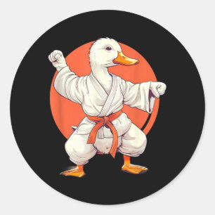 Judo Duck Taekwondo Duck Martial Arts Kung Fu Duck Classic Round Sticker