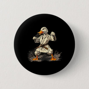 Judo Duck Taekwondo Duck MMA Duck Watercolor 6 Cm Round Badge