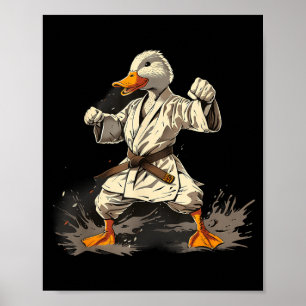 Judo Duck Taekwondo Duck MMA Duck Watercolor Poster