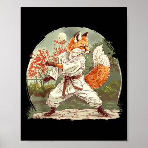 Judo Fox Nature Kickboxing Taekwondo Martial Arts Poster