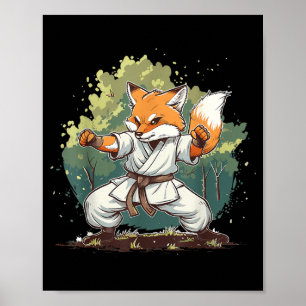 Judo Fox Nature Kickboxing Taekwondo Martial Arts Poster