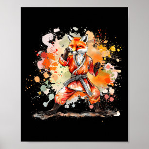 Judo Fox Nature Kickboxing Taekwondo Martial Arts Poster