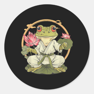 Judo Frog Taekwondo Jiu-Jitsu Karate Toad Lotus Classic Round Sticker