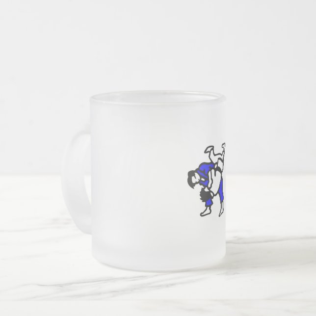 Judo Frosted Glass Coffee Mug (Front Left)