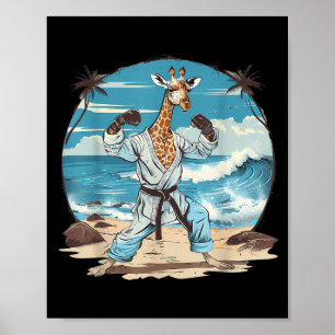 Judo Giraffe Nature Kickboxing Taekwondo Martial Poster