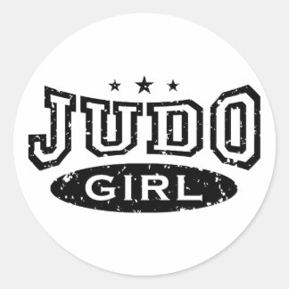 Judo Girl Classic Round Sticker