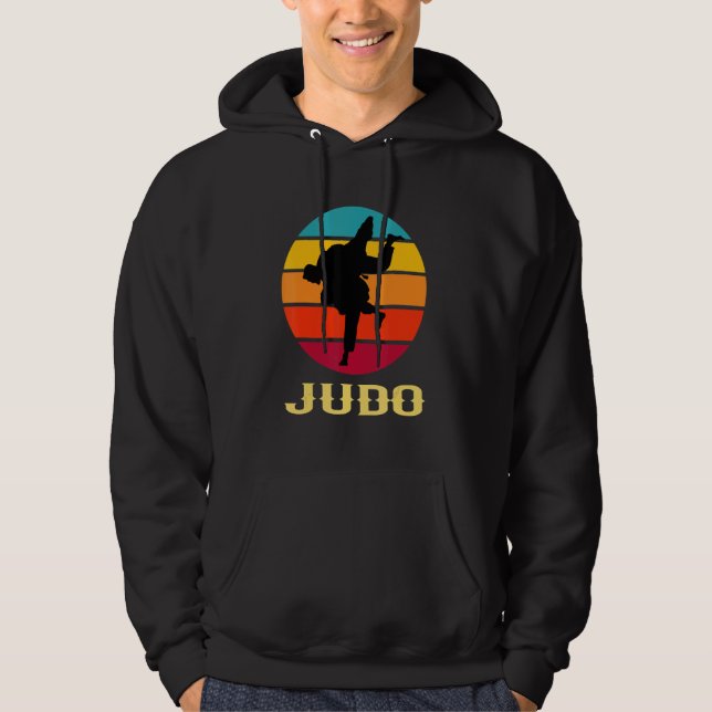 Judo Hand Vintage Sunset  Martial Arts Style Hoodie (Front)