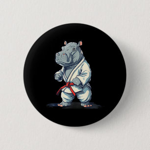 Judo Hippo Nature Kickboxing Taekwondo Martial 6 Cm Round Badge