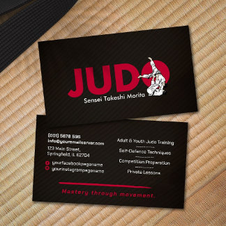 Judo instructor - Kanji and Judoka Business Card