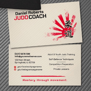 Judo instructor - Kanji and Judoka  Business Card
