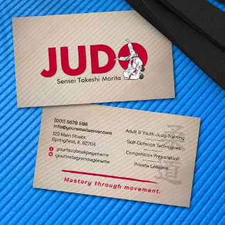 Judo instructor - Kanji and Judoka Business Card