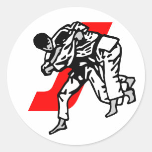 judo ju jitsu classic round sticker