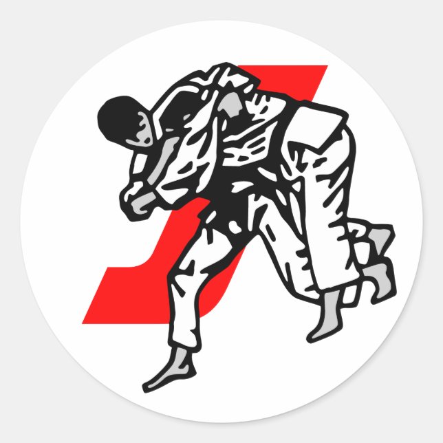 judo ju jitsu classic round sticker (Front)