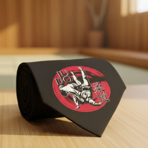 Judo Kanji and Rising Sun Throw Tie