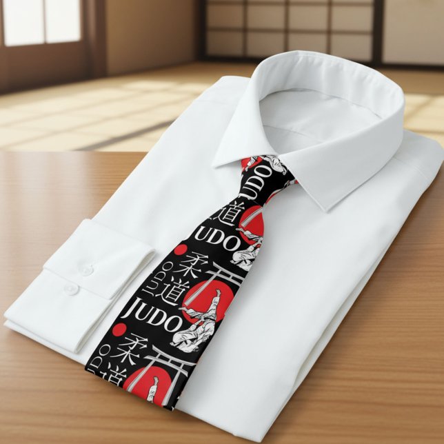 Judo Kanji, Judoka, Torii gates pattern Tie (Creator Uploaded)