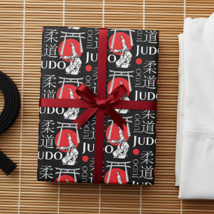 Judo Kanji, Judoka, Torii gates pattern Wrapping Paper