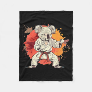 Judo Koala Nature Kickboxing Taekwondo Martial Fleece Blanket