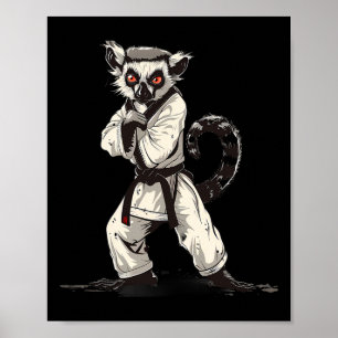 Judo Lemur Nature Kickboxing Taekwondo Martial Art Poster