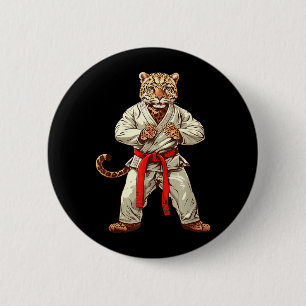 Judo Leopard Nature Kickboxing Taekwondo Martial 6 Cm Round Badge