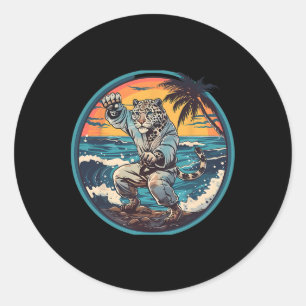 Judo Leopard Nature Kickboxing Taekwondo Martial A Classic Round Sticker