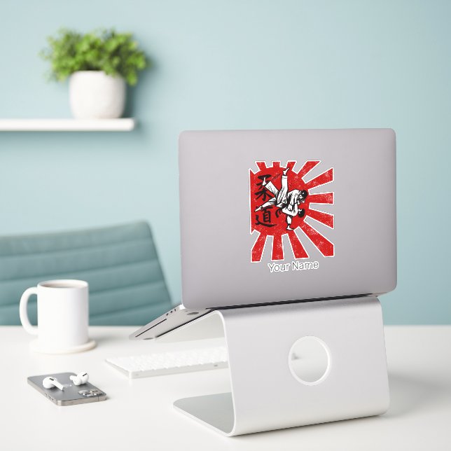 Judo Martial Arts Japanese Vintage Retro Design (Laptop On Desk)
