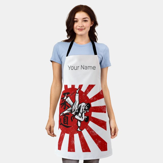 Judo Martial Arts Japanese Vintage Retro Design Apron (Worn)