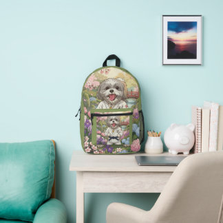 Judo Master Shih Tzu Printed Backpack