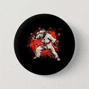 Judo Monkey Jiu-Jitsu Kung Fu Taekwondo MMA Monkey 6 Cm Round Badge