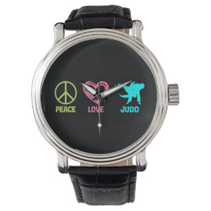 Judo Peace Love Martial Arts Asian Fighting Gift Watch