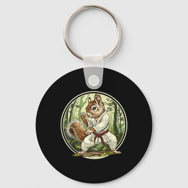 Judo Squirrel Forest Martial Arts Kickboxing Key Ring (Front)