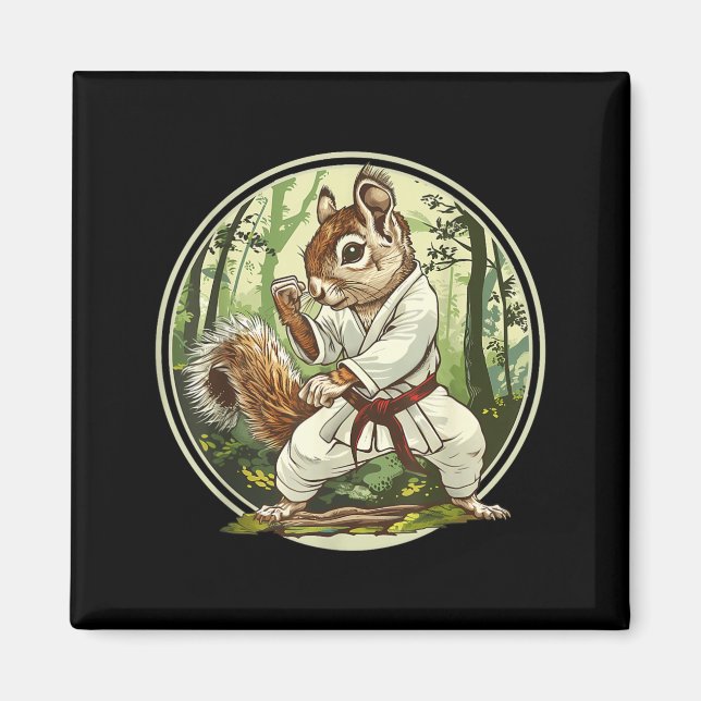 Judo Squirrel Forest Martial Arts Kickboxing Magnet (Front)