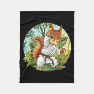 Judo Squirrel Nature Martial Arts Kickboxing Fleece Blanket