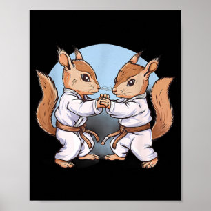 Judo Squirrel Taekwondo Kung Fu Martial Arts Poster