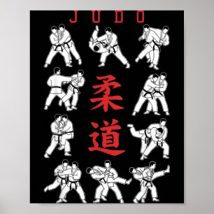 Judo Throw Sweep MMA Mixed Martial Arts Kanji Gi Poster