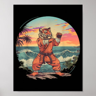 Judo Tiger Beach Judo Taekwondo Kickboxing Martial Poster